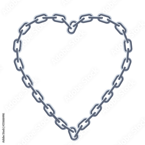 Chain silver heart.