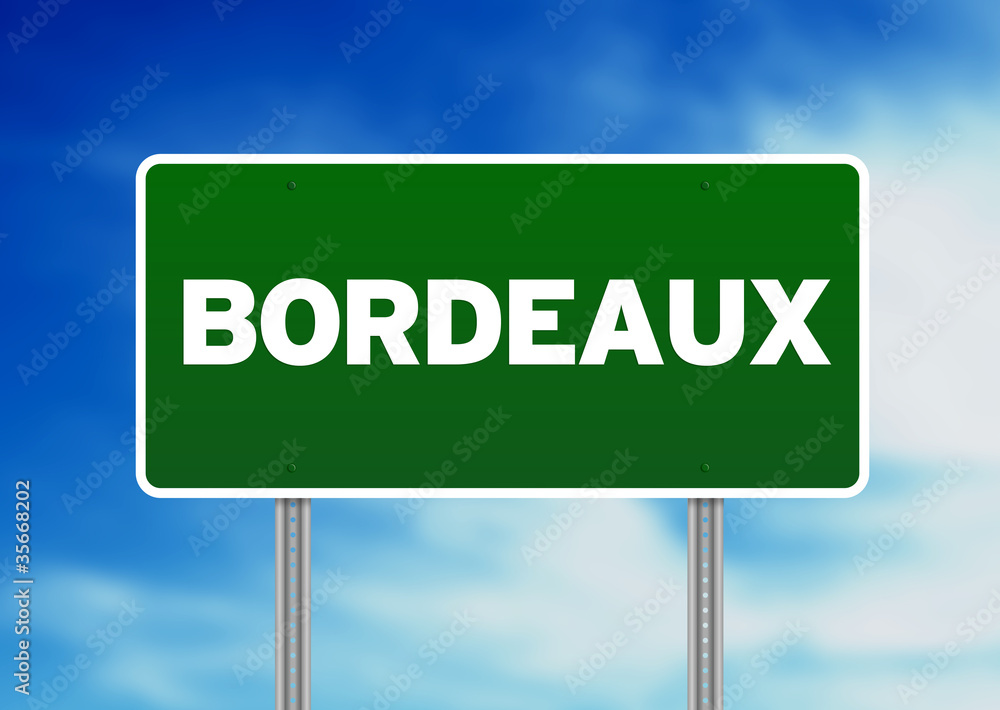 Green Road Sign - Bordeaux, France Green Road Sign - Bordeaux, France