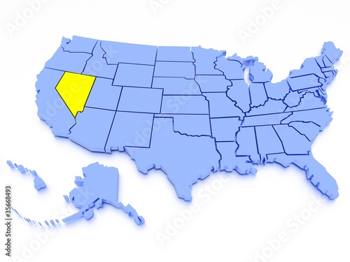 3D map of United States - State Nevada