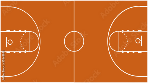 Vector Illustration of the Basketball Court Field Ground