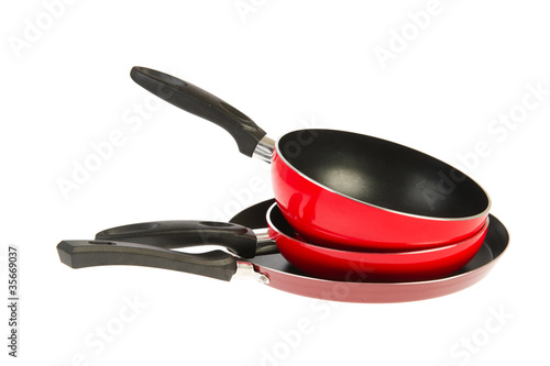 Obraz na płótnie Red frying pans