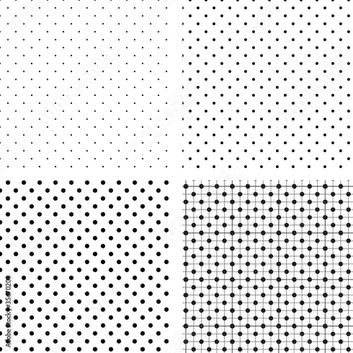 Carta da parati a pois - Carta da parati Seamless pattern pois white and black