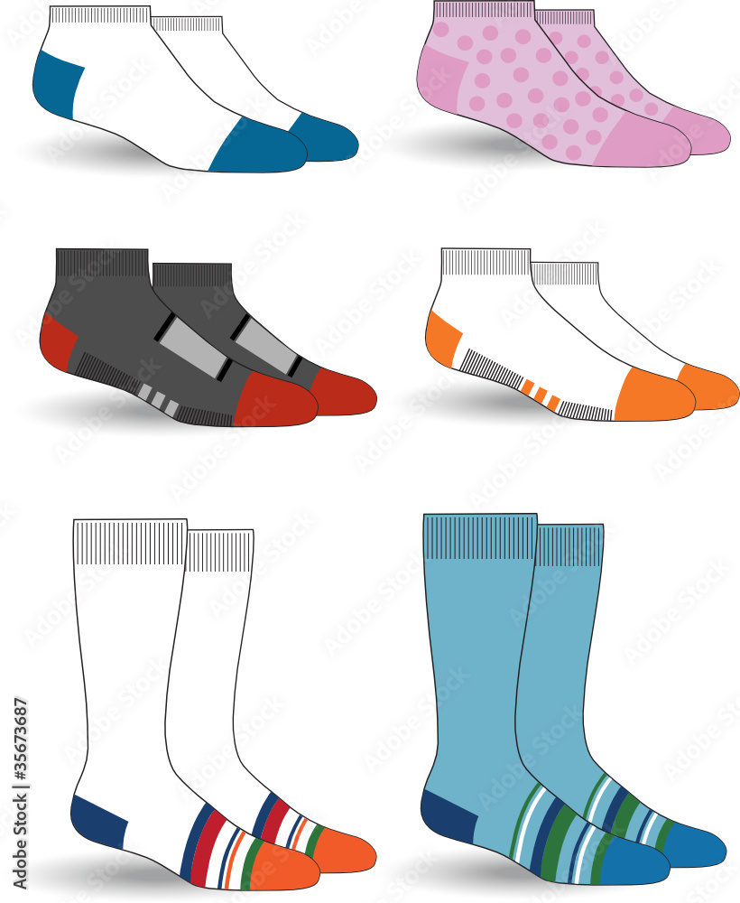 illustration with colorful socks illustration with colorful socks