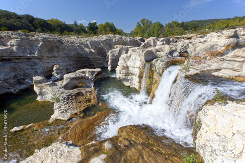 Sautadet waterfalls in southern France