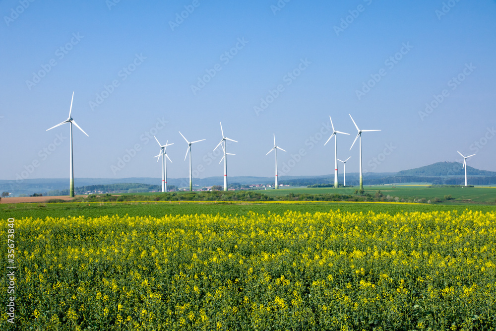 Windwheels in rural Germany Windwheels in rural Germany