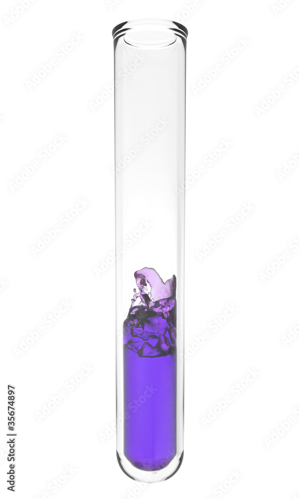 test tube with wavy purple liquid inside test tube with wavy purple liquid inside