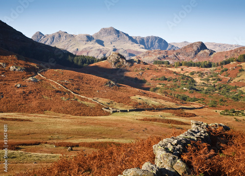 Langdale Pikes and countryside
