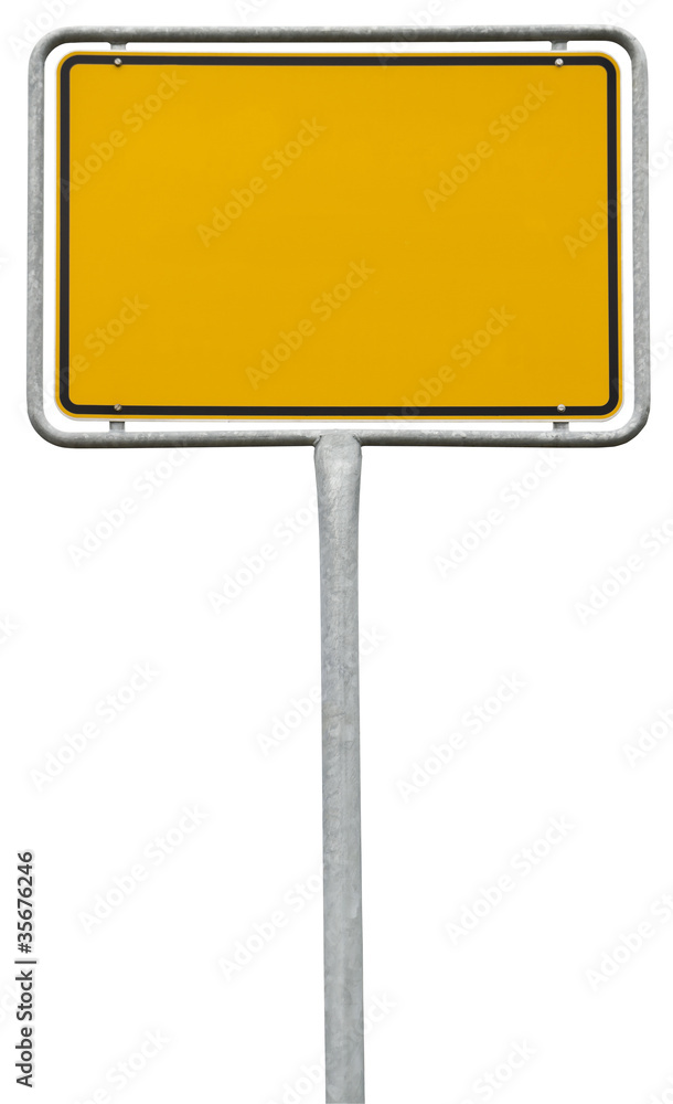 yellow blank sign (clipping path) isolated on white yellow blank sign (clipping path) isolated on white
