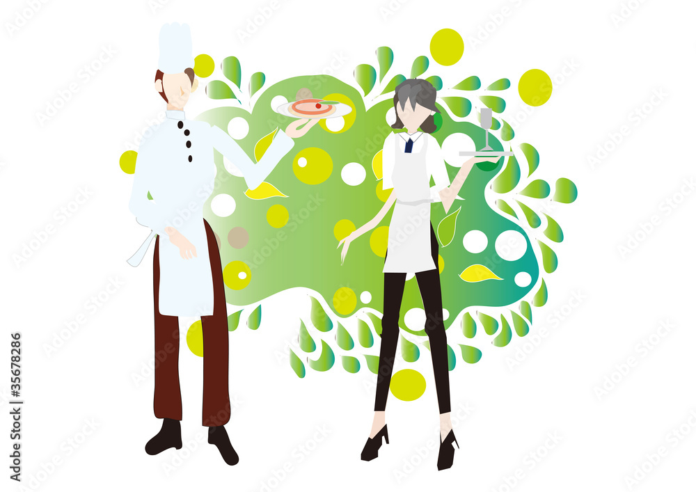 shef and waiter in forest 森のカフェ shef and waiter in forest 森のカフェ