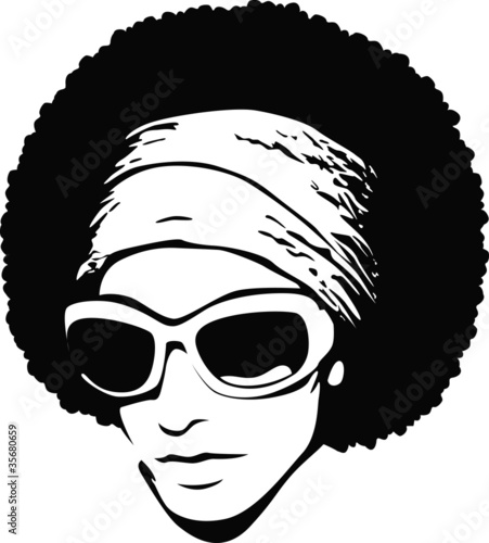 afro hair pop art