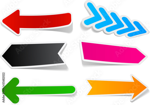 Color arrows sticker set.