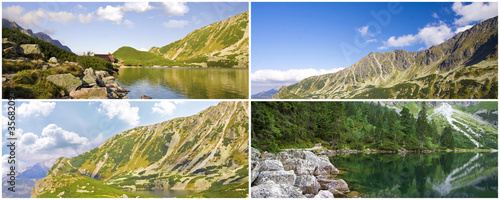 collage of beautiful high mountains view