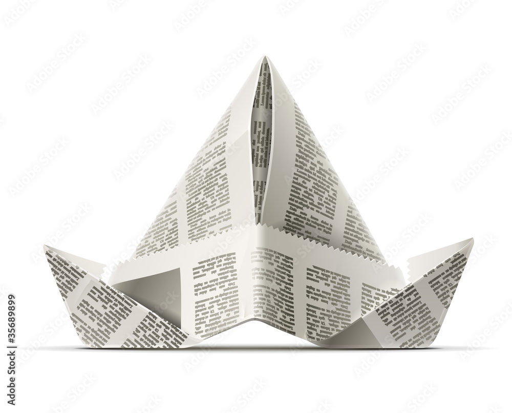 Naklejka premium paper cap as origami handicraft