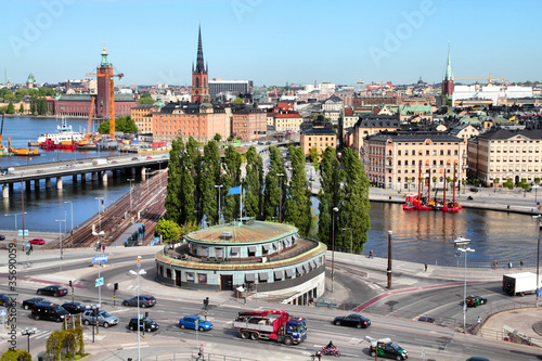 Stockholm - famous Slussen crossing photo