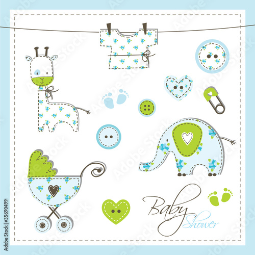Baby shower design elements #35690499