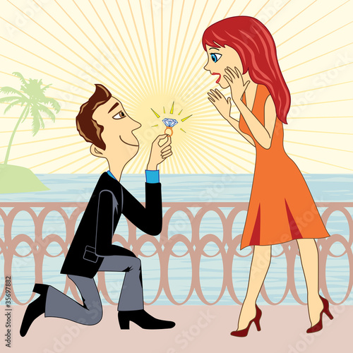 Marriage proposal vector