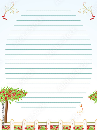 Childhood correspondence sheet vector