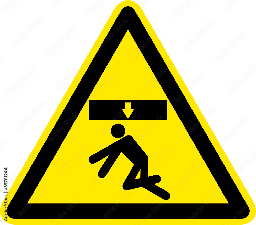 Warnschild Warnzeichen Hindernis Oben Gefahrenstelle Warnschild Warnzeichen Hindernis Oben Gefahrenstelle