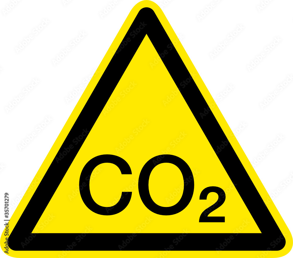 Warnschild Warnzeichen Kohlenstoffdioxid CO2 Warnschild Warnzeichen Kohlenstoffdioxid CO2