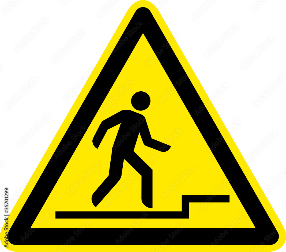 Warnschild Warnzeichen Achtung Stufe Aufwärts Hoch Warnschild Warnzeichen Achtung Stufe Aufwärts Hoch