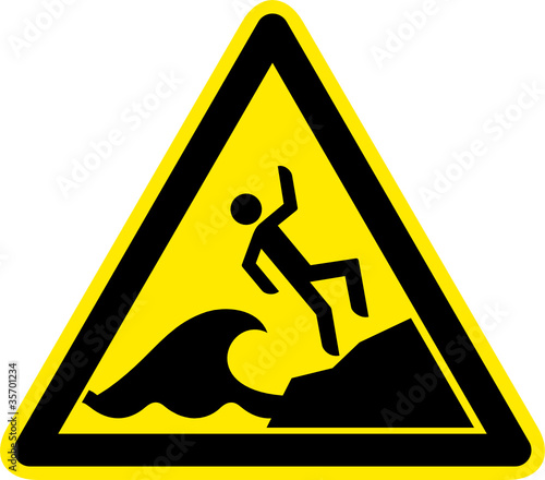 Warnschild Warnzeichen Hohe Wellen Springflut