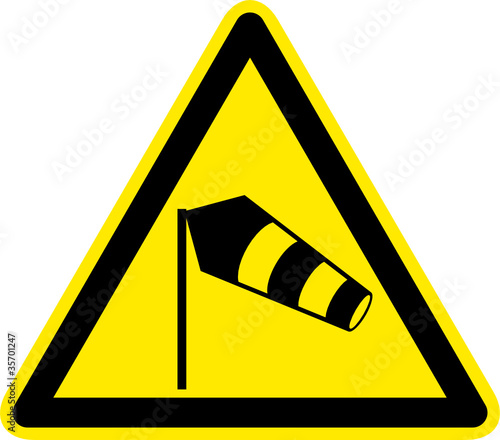 Warnschild Warnzeichen Wind Sturm Seitenwinde