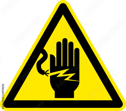 Warnschild Warnzeichen Stromschlaggefahr Stromunfall