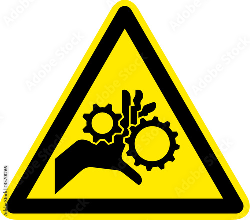 Warnschild Warnzeichen Einzugsgefahr Quetschgefahr