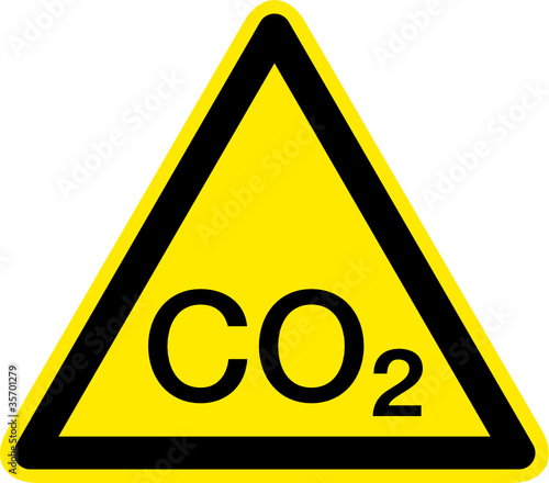 Warnschild Warnzeichen Kohlenstoffdioxid CO2
