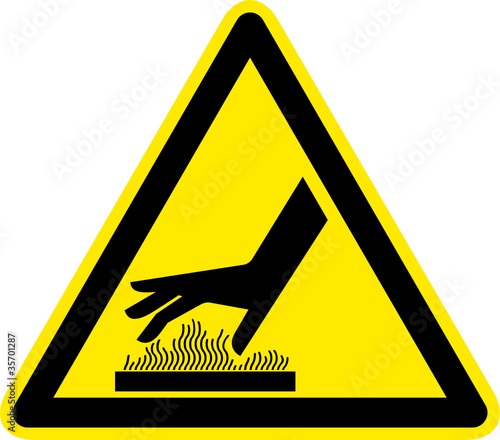 Warnschild Warnzeichen Heiße Oberflächen Verbrennungsgefahr