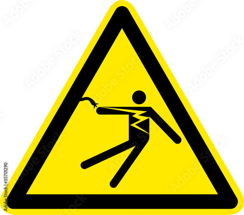Warnschild Warnzeichen Stromschlaggefahr Stromunfall