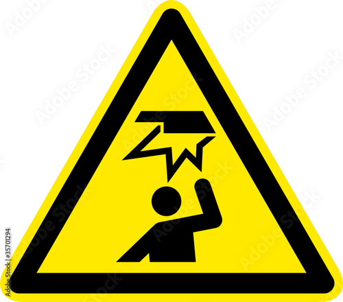 Warnschild Warnzeichen Hindernis Kopf Anstoßen