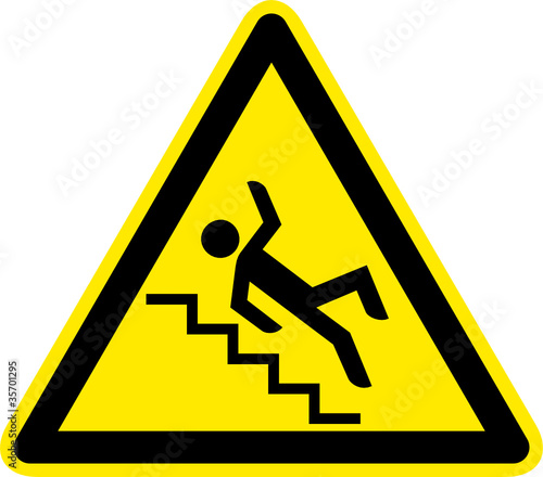 Warnschild Warnzeichen Vorsicht Treppenstufen
