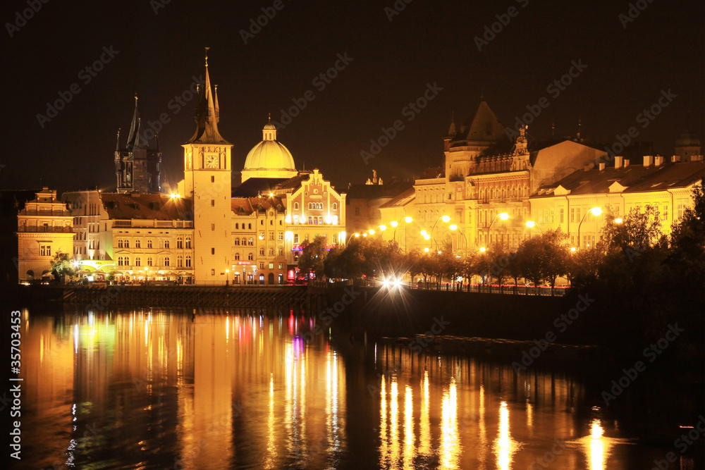 The night View on Prague Old Town, Czech Republic