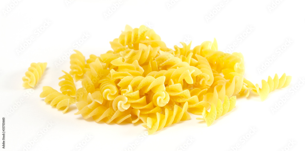 dried italian pasta on white background dried italian pasta on white background