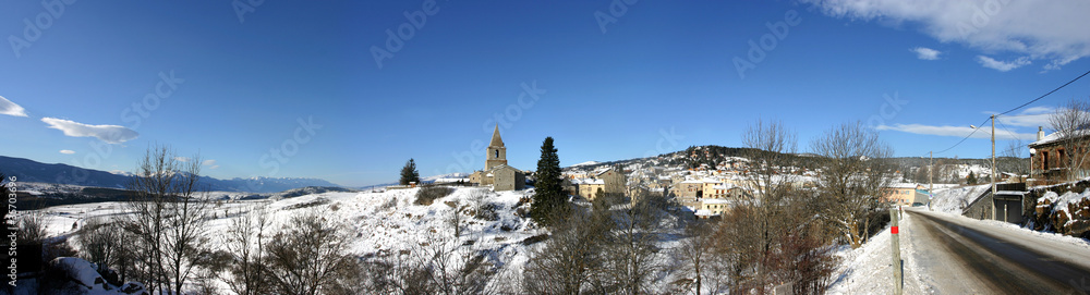 Village full of snow