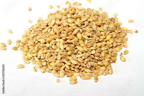 Pile of Pearl Barley isolated on white