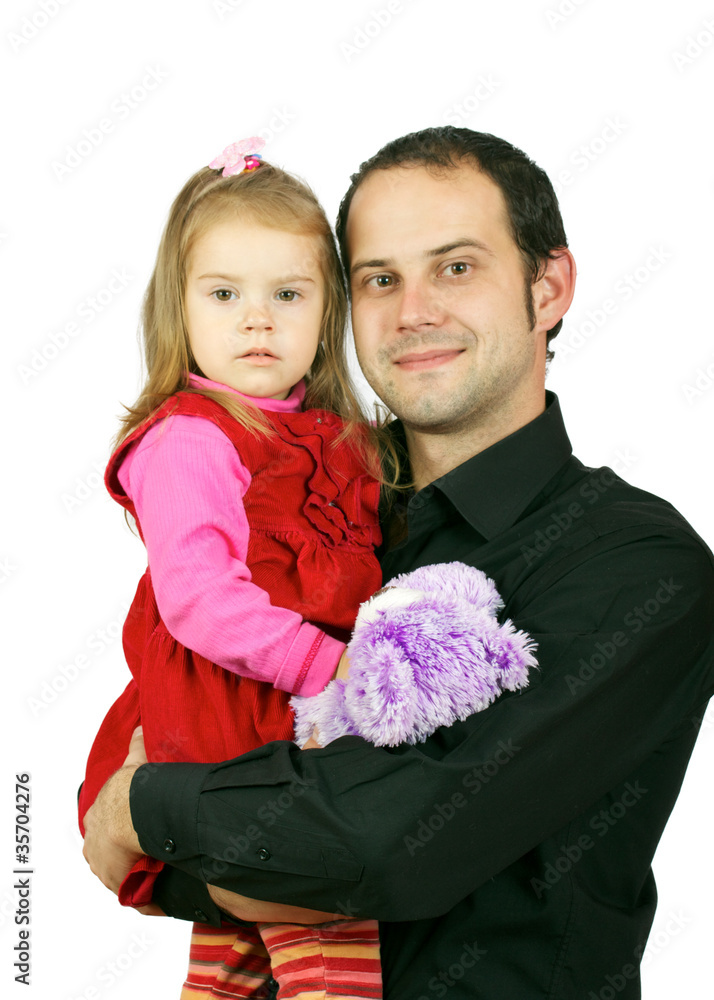 Portrait of happy father and his adorable little daughter Portrait of happy father and his adorable little daughter