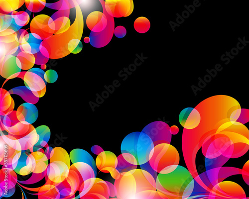 Card background. Abstract bright color drops and clean place