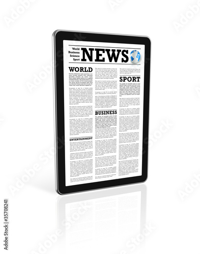 News on a digital tablet pc computer