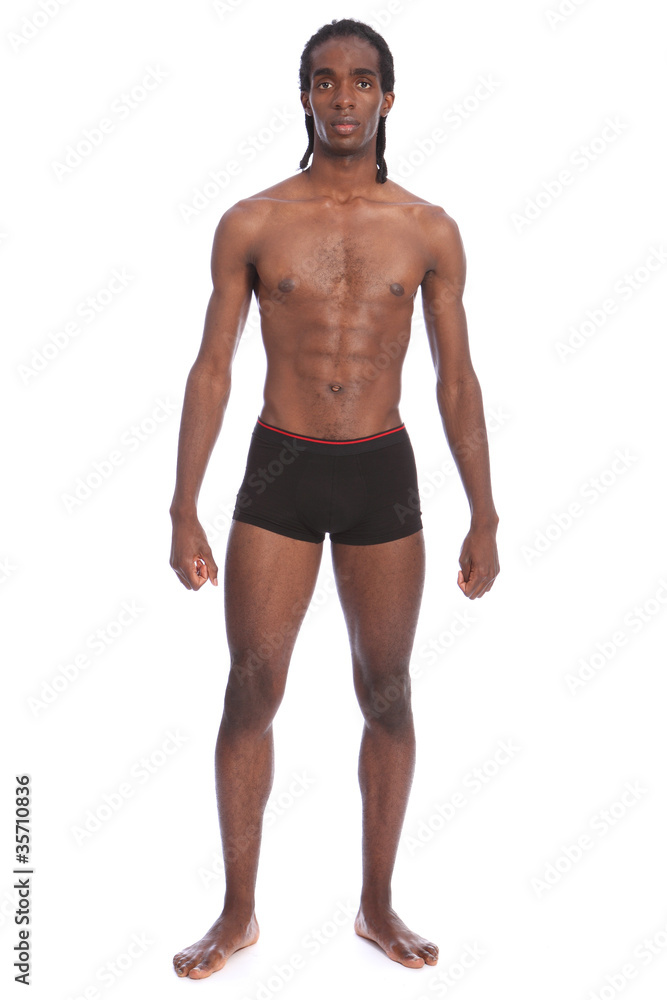 Fit healthy body of handsome young black man Fit healthy body of handsome young black man