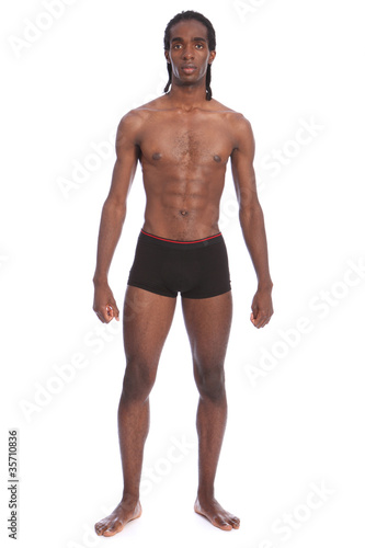 Fit healthy body of handsome young black man