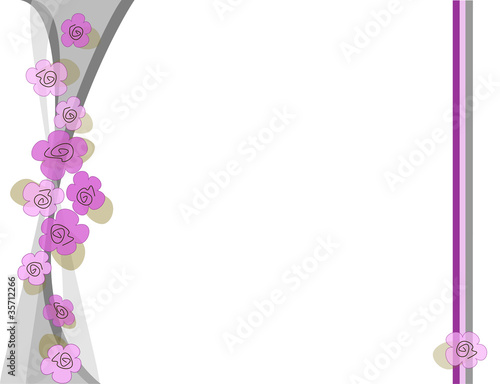 onde grigie con fiori viola