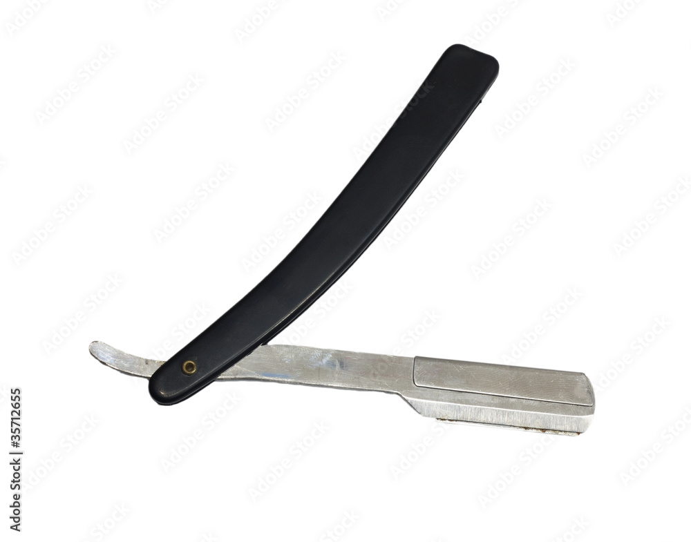 Old rusty razor on a white background Old rusty razor on a white background