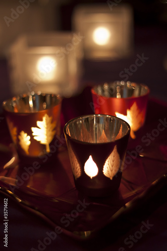 candels with leaves