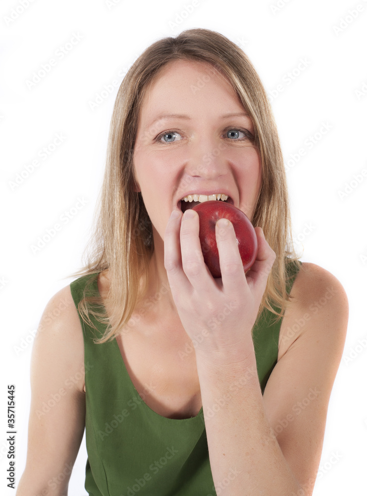 Frau mit Apfel Frau mit Apfel
