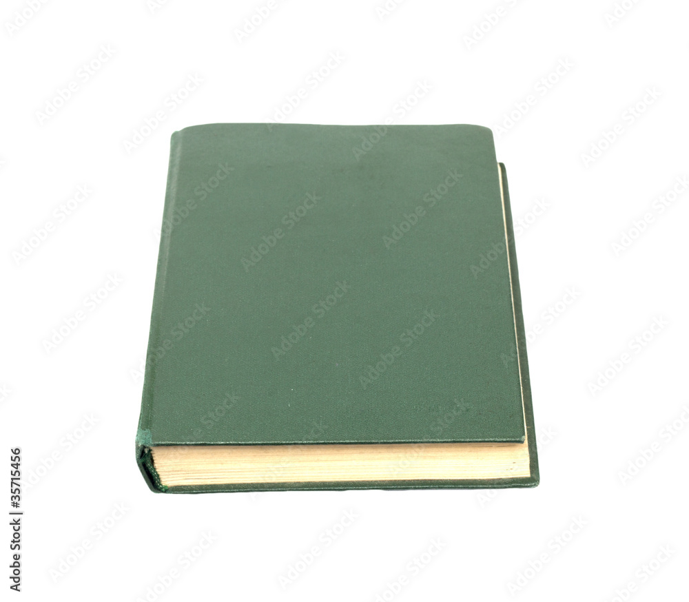 Green books on white background isolated Green books on white background isolated