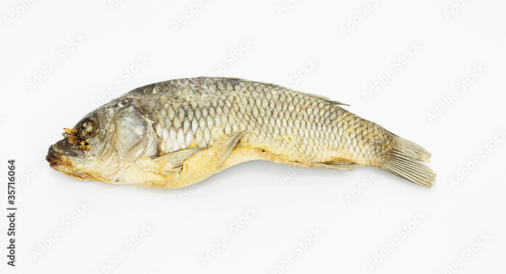 dried fish isolated on white background