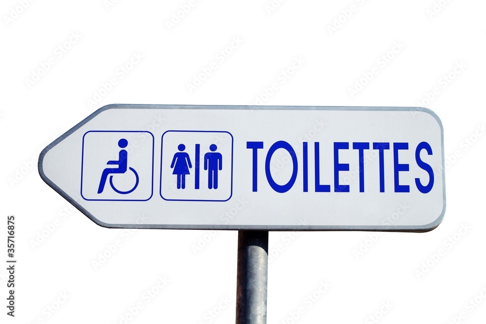 Panneau indicateur de toilettes publiques Stock Photo | Adobe Stock