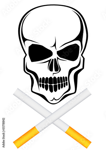 Cigarette with skull
